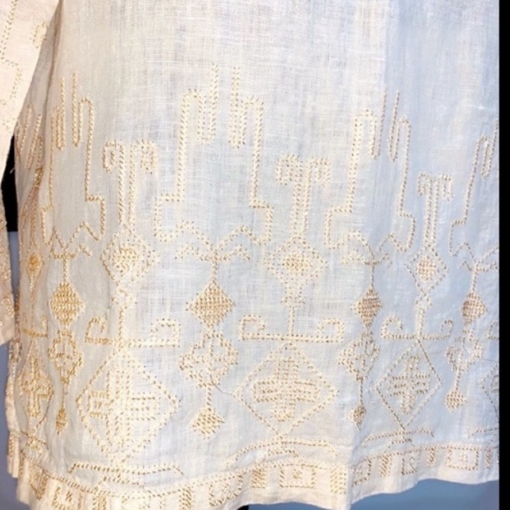 Boho Blouse with Detailed Stitching & 3/4 Sleeves